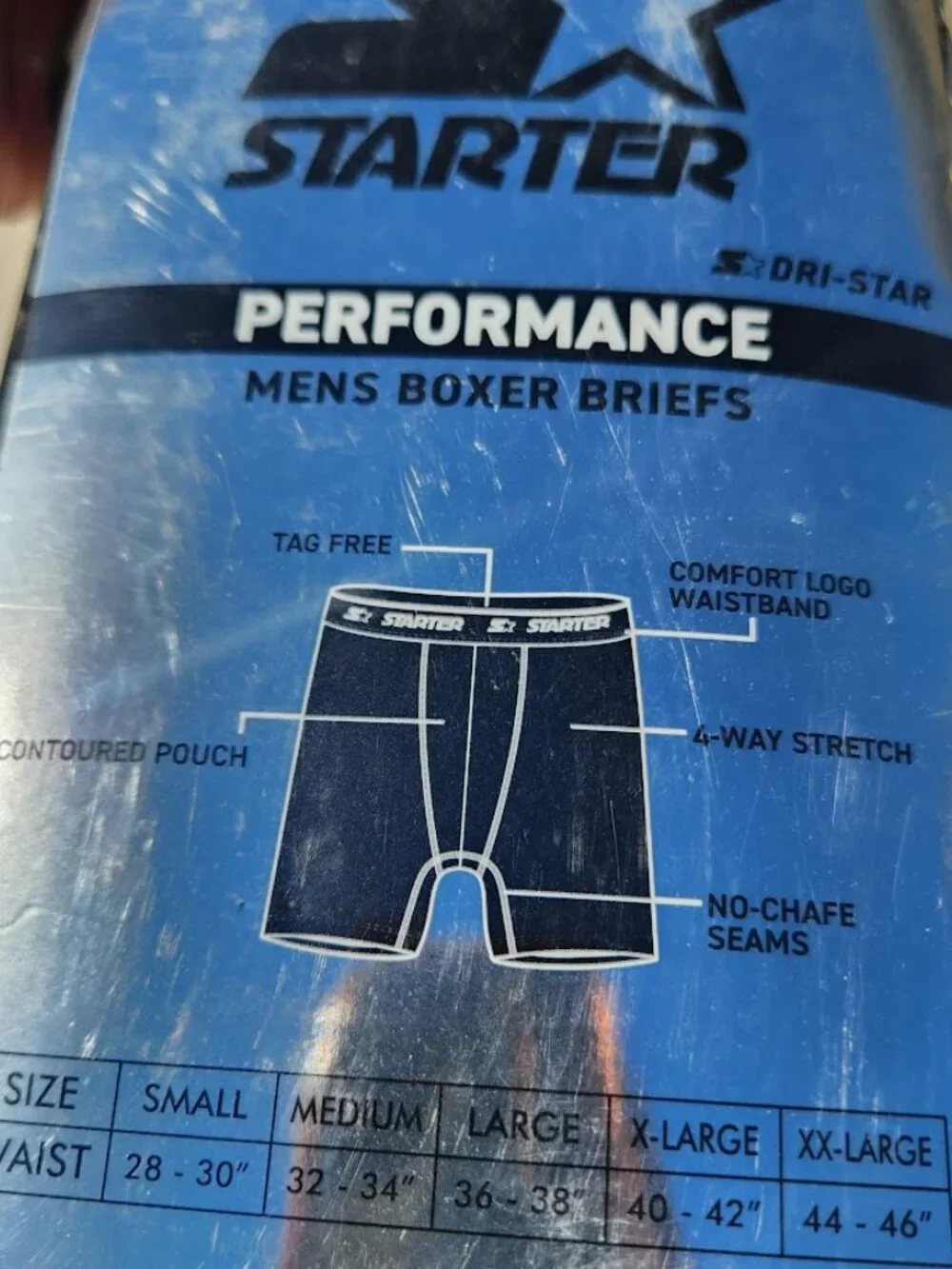 NEW Starter Men’s Active Performance Boxer Briefs Underwear 6 Pack Set of 6 S Si